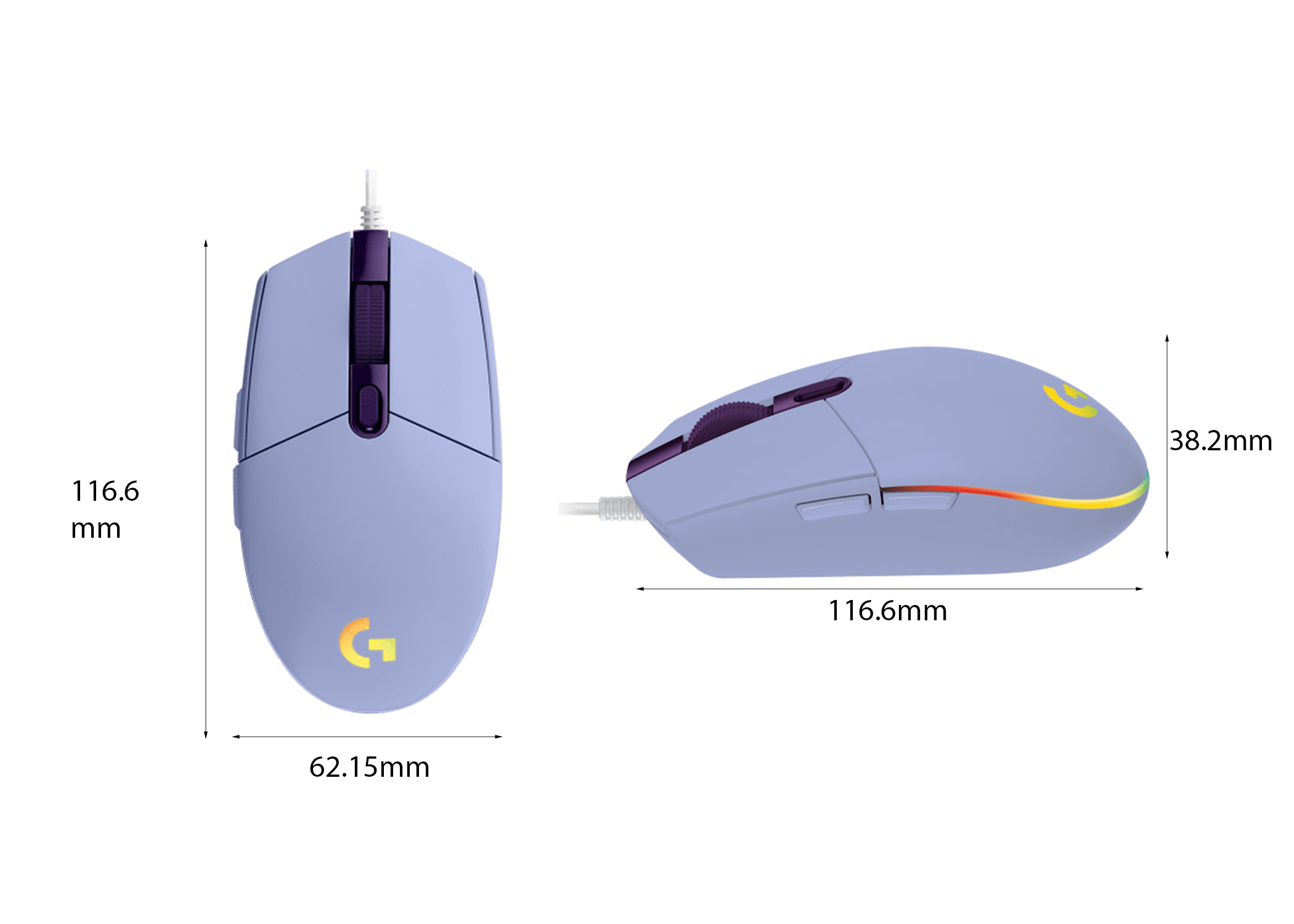 Chuột gaming Logitech G203 (Tím Lilac) (910-005853)