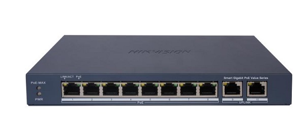 Switch PoE thông minh 8 cổng Gigabit HIKVISION DS-3E1510P-EI/M