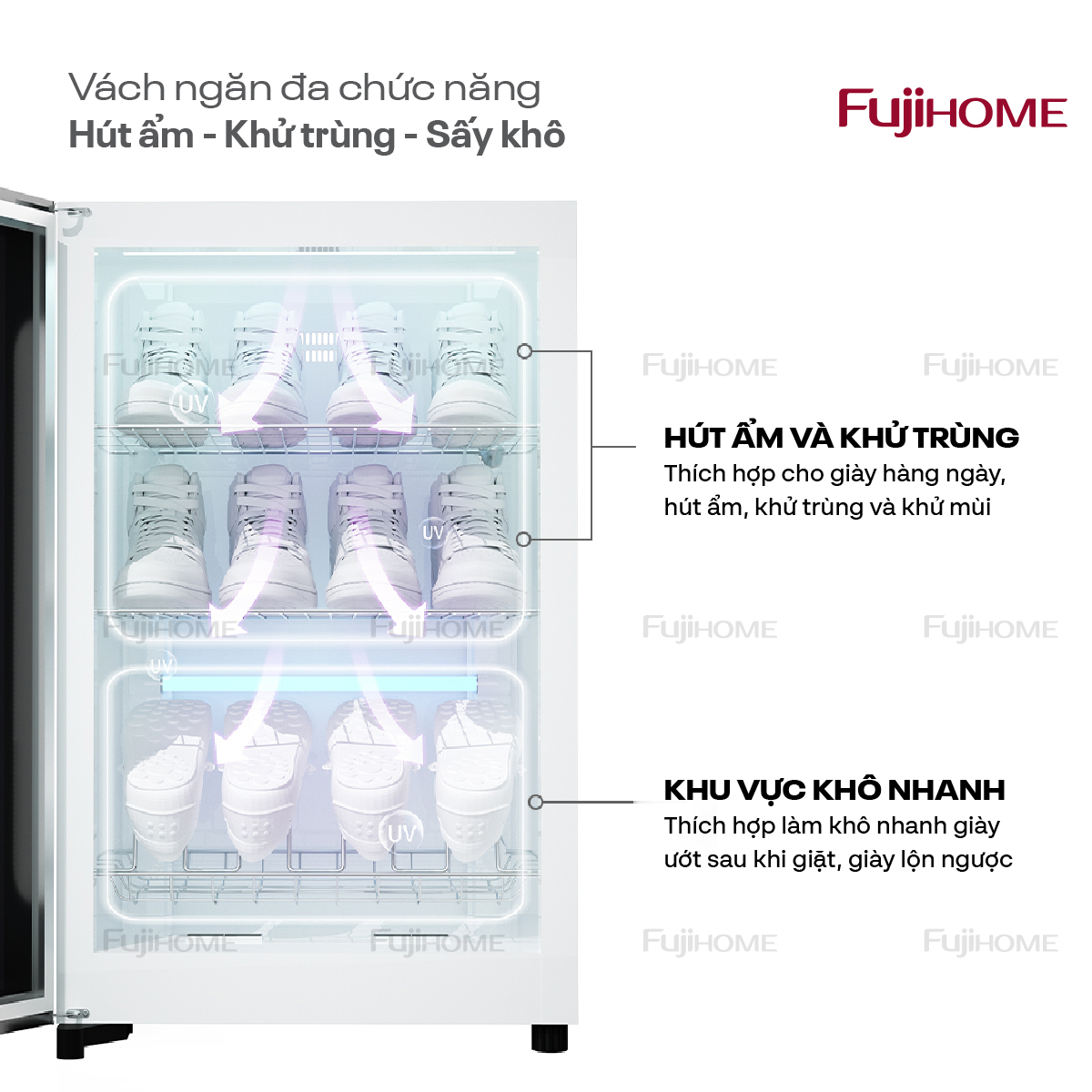 Tủ sấy giày dép khử khuẩn Fujihome SD68