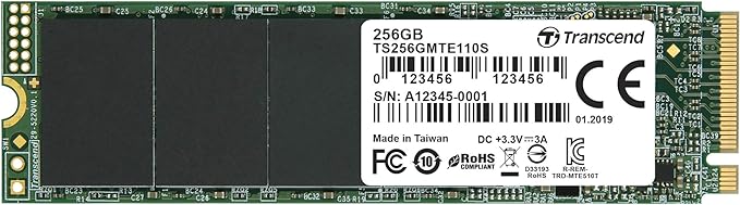 Transcend TS256GMTE110S 256GB M.2 PCIe Gen3x4 NVMe Internal Solid State Drive