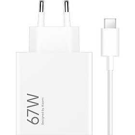 Combo Sạc Cáp Xiaomi HyperCharge C-C 67W (Type-A) Màu Trắng - BHR9465EU
