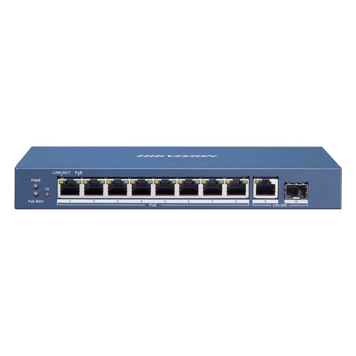 Hikvision Switch POE GIGABIT 8 cổng PoE 1000M, 1 cổng uplink 1000M, 1 Cổng SFP 1000M Layer 2 DS-3E0510P-E/M