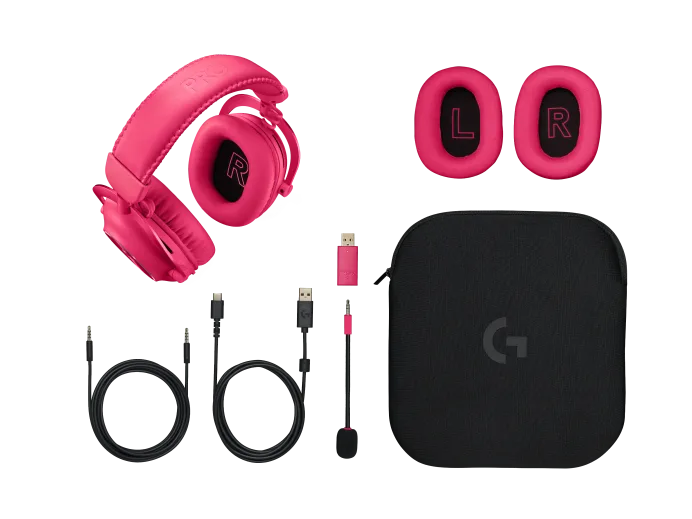 HEADSET LOGITECH PRO X 2 LIGHTSPEED WIRELESS/BLUETOOTH RGB GAMING (Hồng) (981-001276)