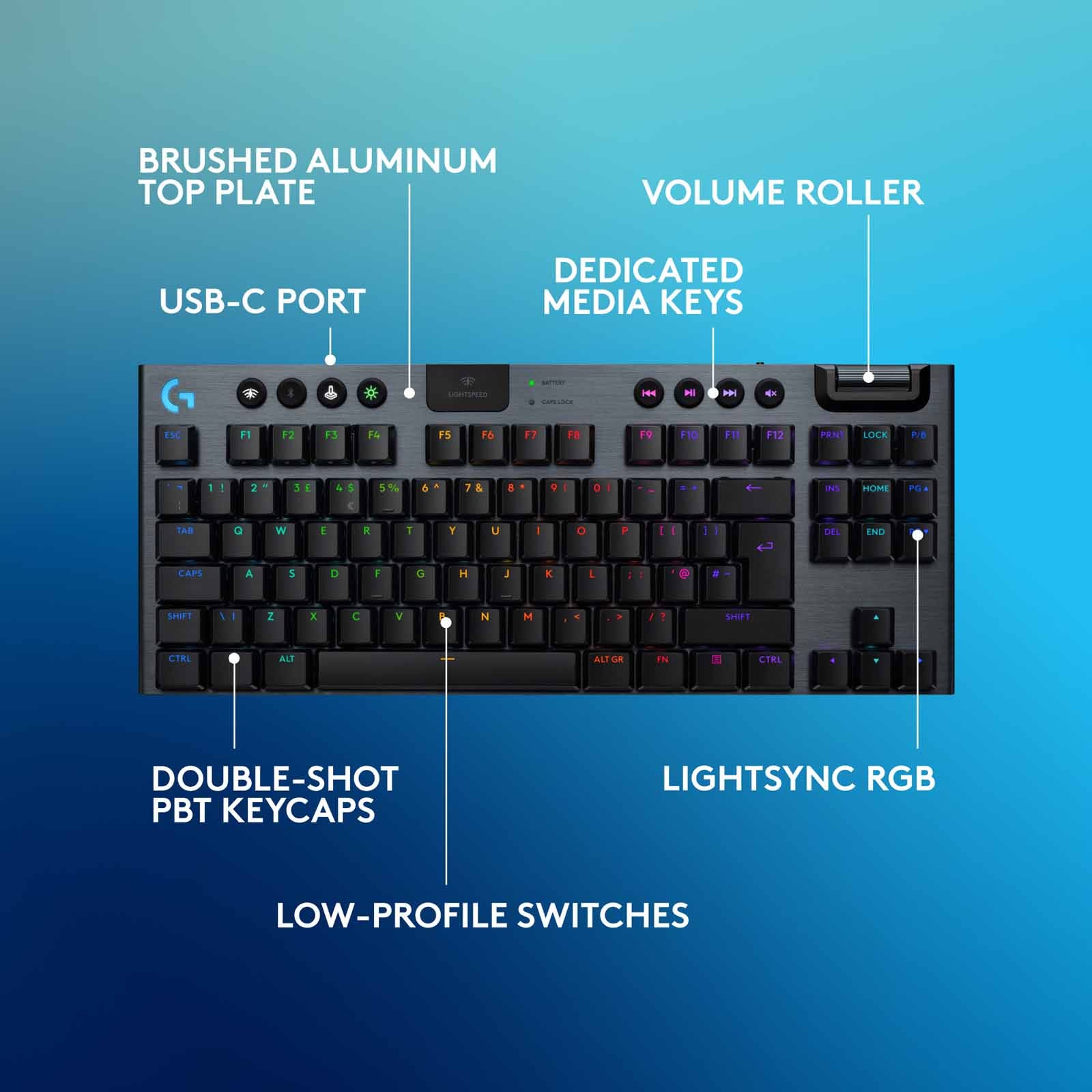 Bàn phím chơi game không dây Logitech G915 X Lightspeed TKL Linear (Đen) 920-012748