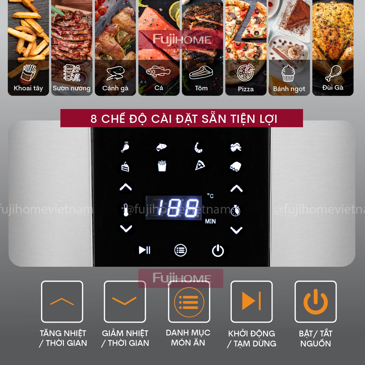 Nồi chiên không dầu Fujihome A10DG 10Lít