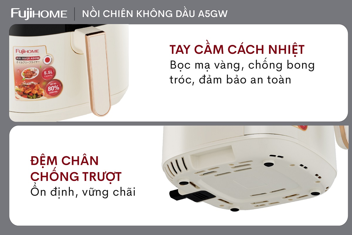 Nồi chiên không dầu Fujihome A5GW 5.5Lít