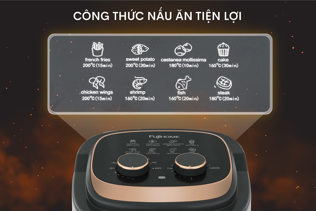 NỒI CHIÊN KHÔNG DẦU FUJIHOME A6GG (6.5 LÍT)