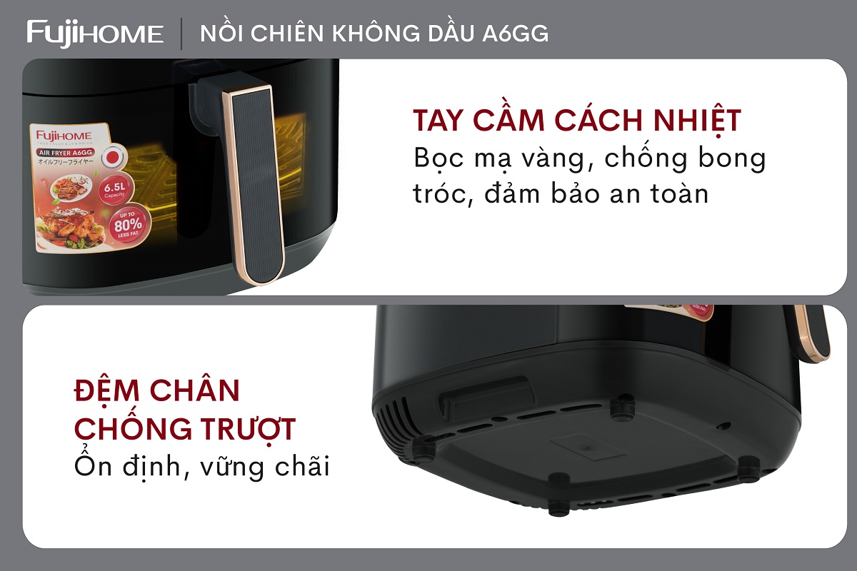 NỒI CHIÊN KHÔNG DẦU FUJIHOME A6GG (6.5 LÍT)