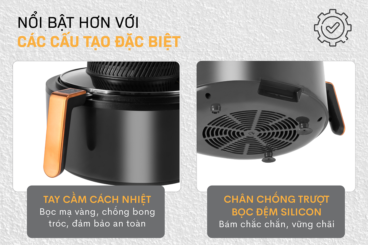 NỒI CHIÊN KHÔNG DẦU FUJIHOME AG6D 6LÍT