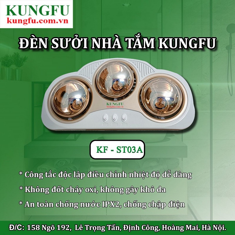 Đèn sưởi Kungfu KF - ST03A (nhà tắm cao cấp)