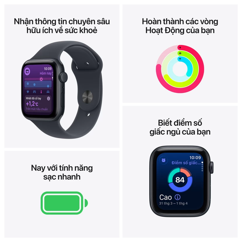 Apple Watch SE 3 44mm (SM) Midnight (GPS + Cellular) (MEPH4SA/A)