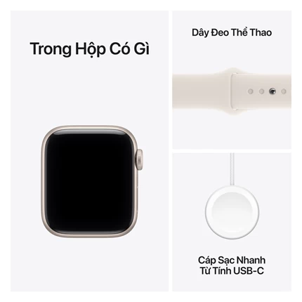 APPLE WATCH SE 3 (GEN 3) 44MM (SM) - MÀU STARLIGHT (TRẮNG) (MEHG4SA/A)