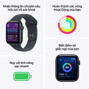 Apple Watch SE 3 (Thế hệ 3) 44mm (SM) - Màu Midnight (Đen) (MEHN4SA/A)