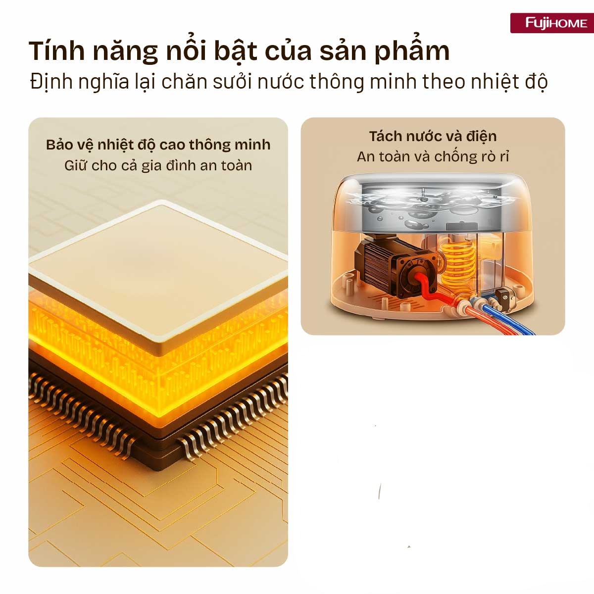 Chăn Điện Sưởi Ấm Bằng Nước Nóng Fujihome HB1820M
