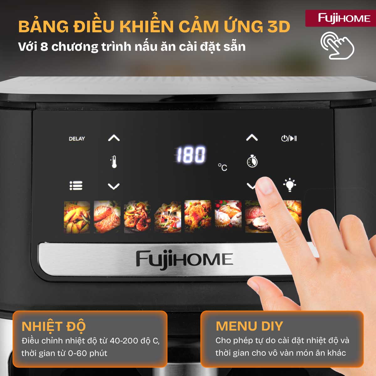 Nồi Chiên Không Dầu Fujihome DUALHEAT A9DH