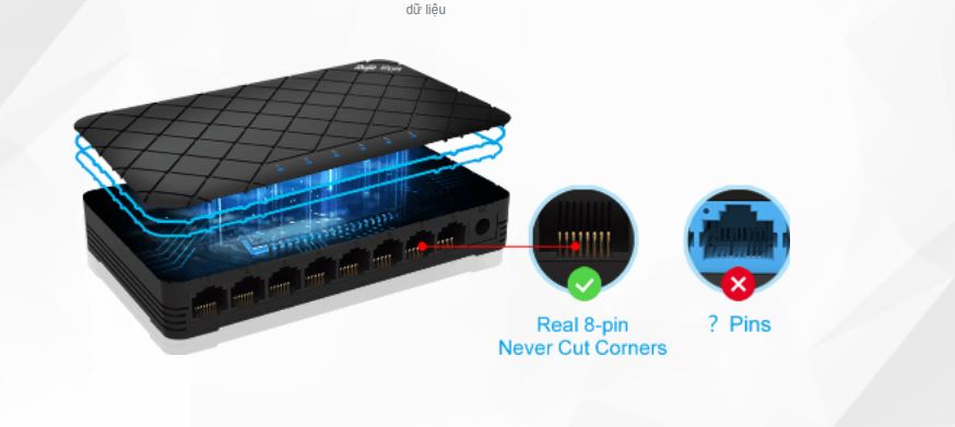 Switch 8 cổng 10/100/1000 BASE-T RUIJIE RG-ES08G