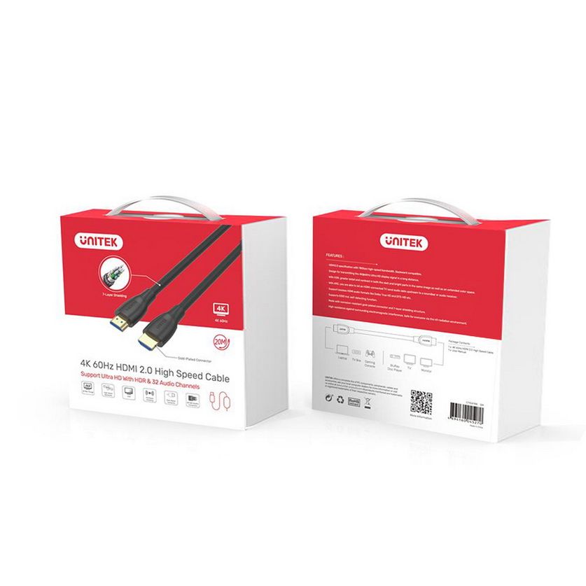 Cáp HDMI 2.0 Cao cấp UNITEK 4K60hz