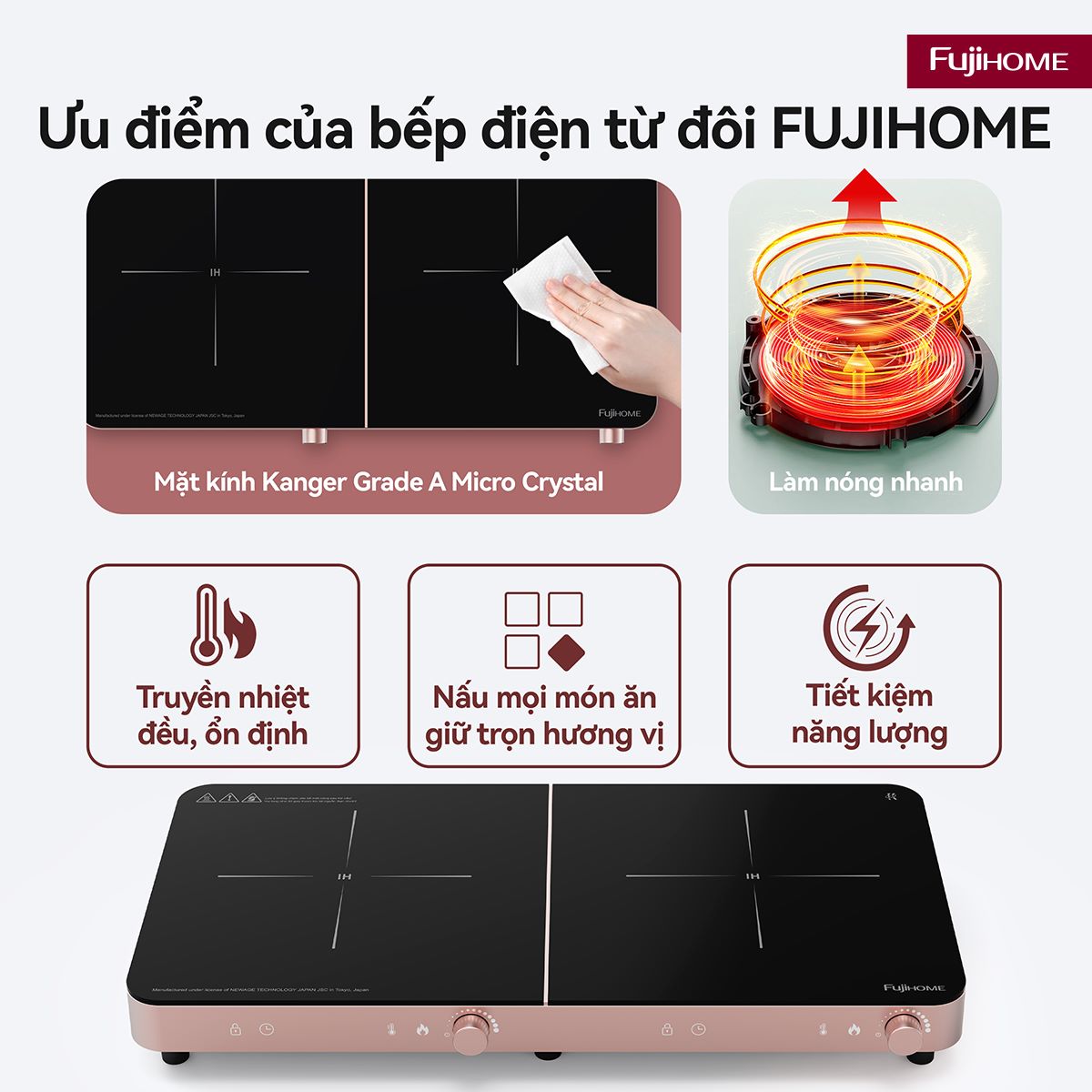 Bếp Từ Đôi Fujihome IC2602P