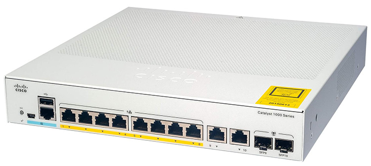 Switch Cisco C1000-8FP-2G-L Catalyst 1000 with 8 Ports PoE+ 120W, 2 GE Combo Uplink