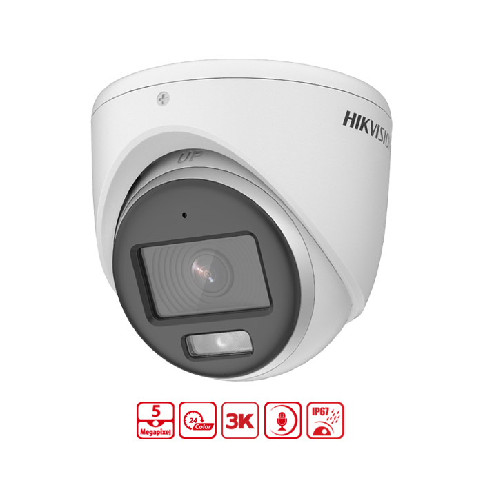 Hikvision Camera DS-2CE70KF0T-MFS bán cầu có màu đêm 3K（5MP 16:9）