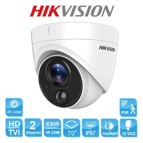 Hikvision Camera HDTVI  DS-2CE71D8T-PIRL bán cầu 2MP - tích hợp cảm biến PIR + đèn 