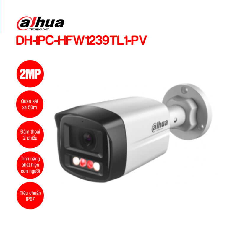 Camera IP 2MP DAHUA DH-IPC-HFW1239TL1-PV