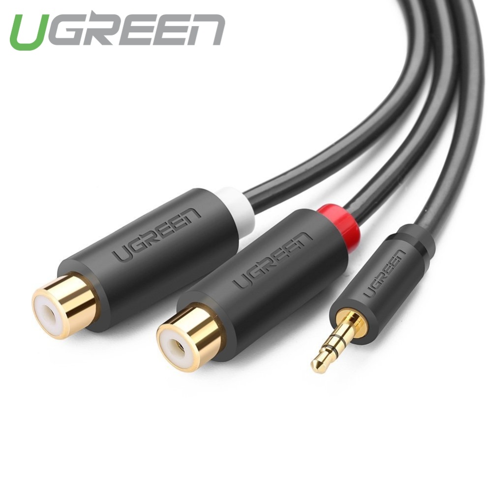 Cáp chuyển đổi Audio 3.5mm to 2 đầu RCA chính hãng Ugreen 10562