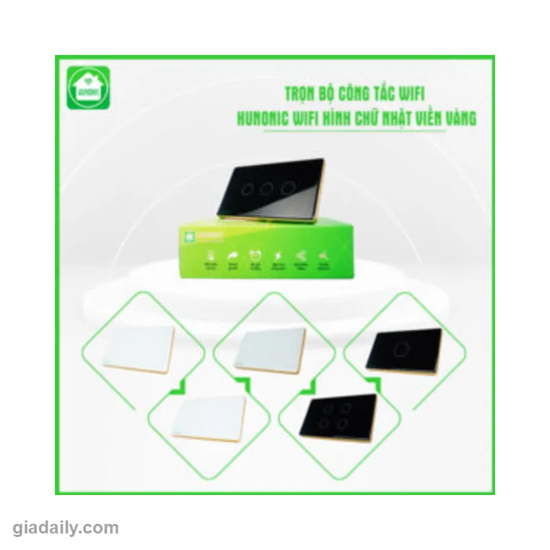Công tắc cảm ứng WiFi Hunonic hình chữ nhật cầu thang - Giá Đại Lý