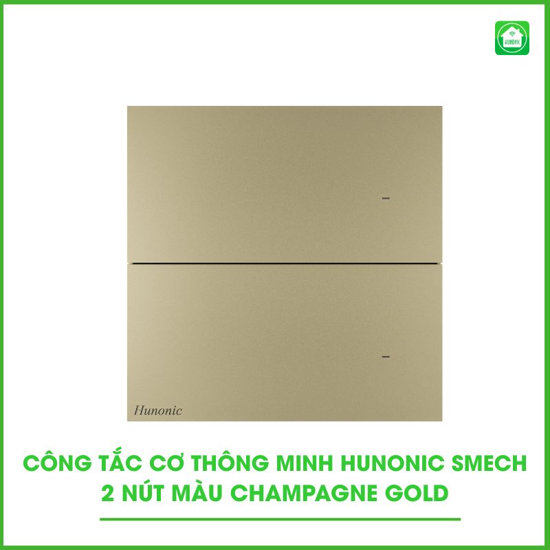Công Tắc Cơ Thông Minh Hunonic Smech (Vàng) (2 Nút)