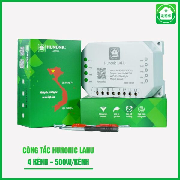 Công tắc Wifi Hunonic Lahu 4 kênh