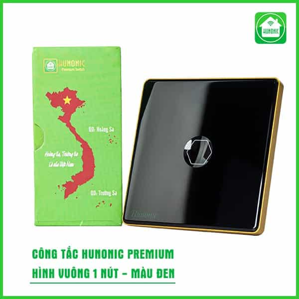 Công tắc cảm ứng BLE Hunonic Premium, HV, màu Đen (1 Nút)