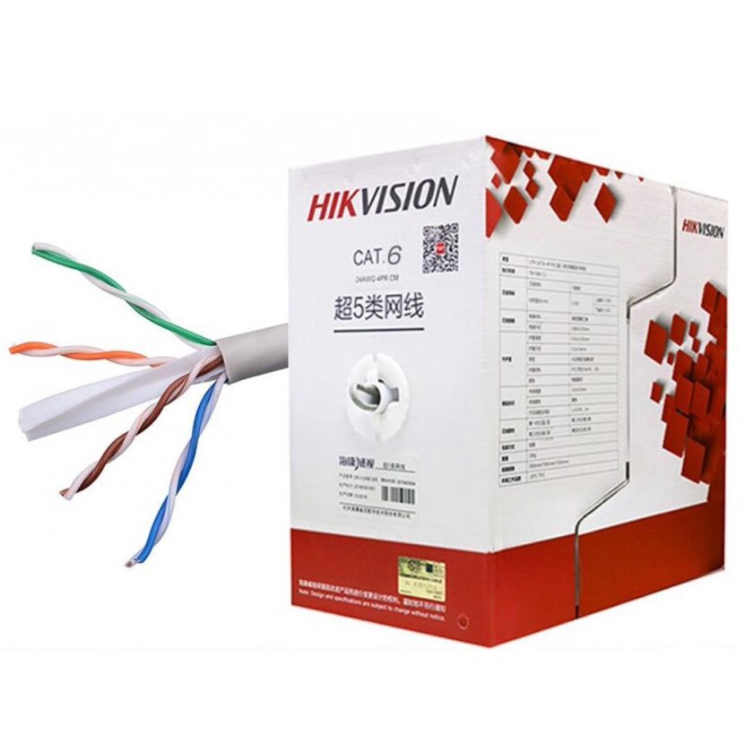 Cáp mạng chuyên dụng  CAT6 Hikvision 8 Lõi đồng nguyên chất 99.95% ( không chống cháy )