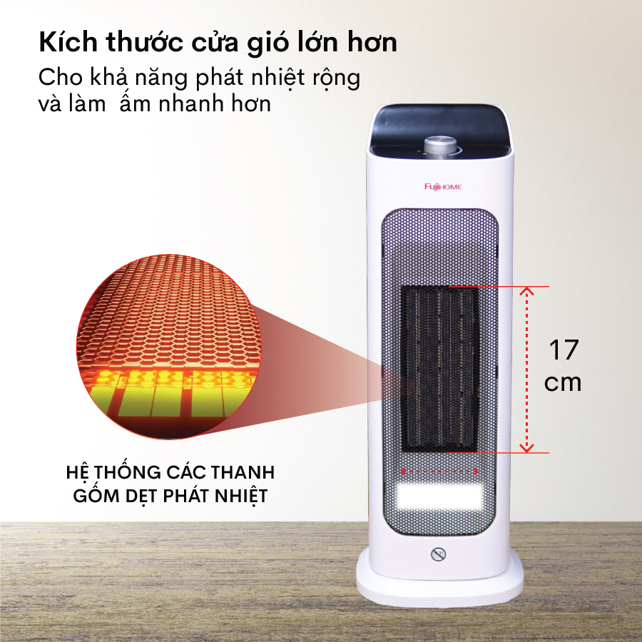 Quạt sưởi gốm để bàn FUJIHOME FH1000