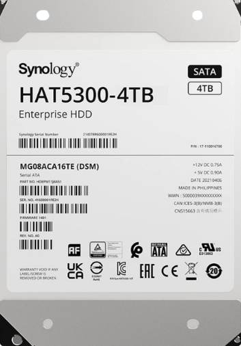 Ổ cứng HDD Synology HAT5300 4TB 3.5 inch 7200rpm, SATA 6Gb/s (HAT5300-4T)
