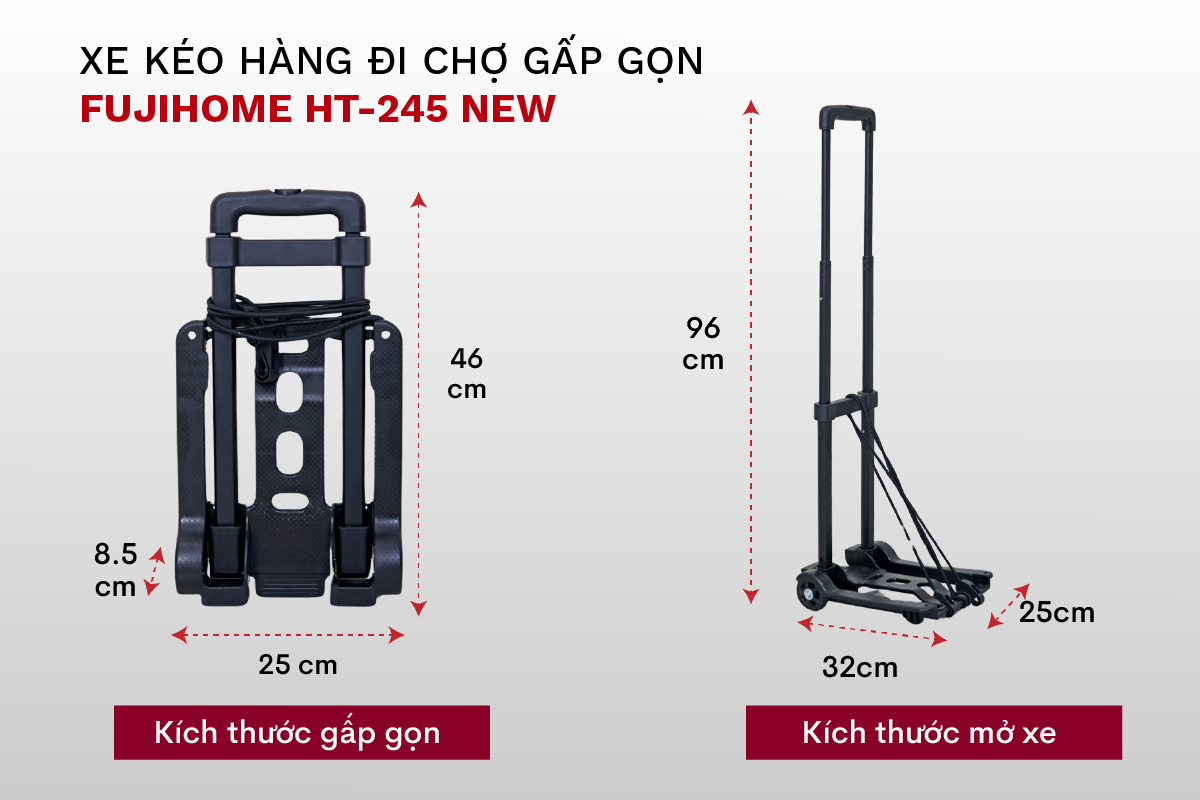 Xe kéo, đẩy hàng đi chợ Fujihome HT-245 New