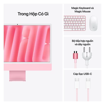 APPLE IMAC M4 (10C CPU/10C GPU/24GB RAM/512GB SSD/MÀN HÌNH 24" 4.5K)/HỒNG (MD2U4SA/A)