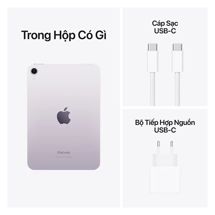 iPad Mini 7 (8.3" | Wi-Fi + Cellular | 128GB) TÍM (PURPLE) (MXPR3ZA/A)