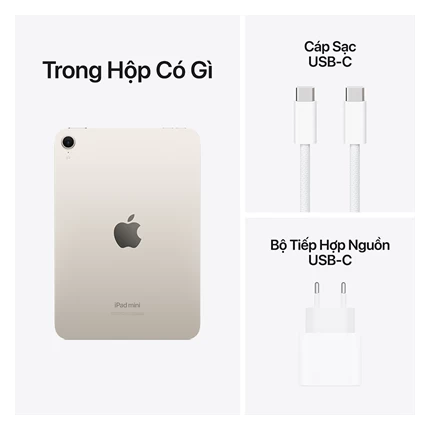 iPad Mini 7 (8.3" | Wi-Fi + Cellular | 128GB) TRẮNG (STARLIGHT) (MXPQ3ZA/A)