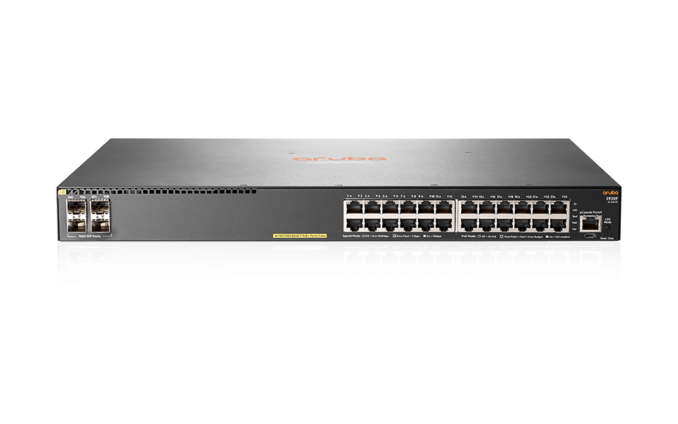 JL261A Switch Aruba 2930F 24 Ports 10/100/1000 PoE+ 370W, 4 SFP Uplink