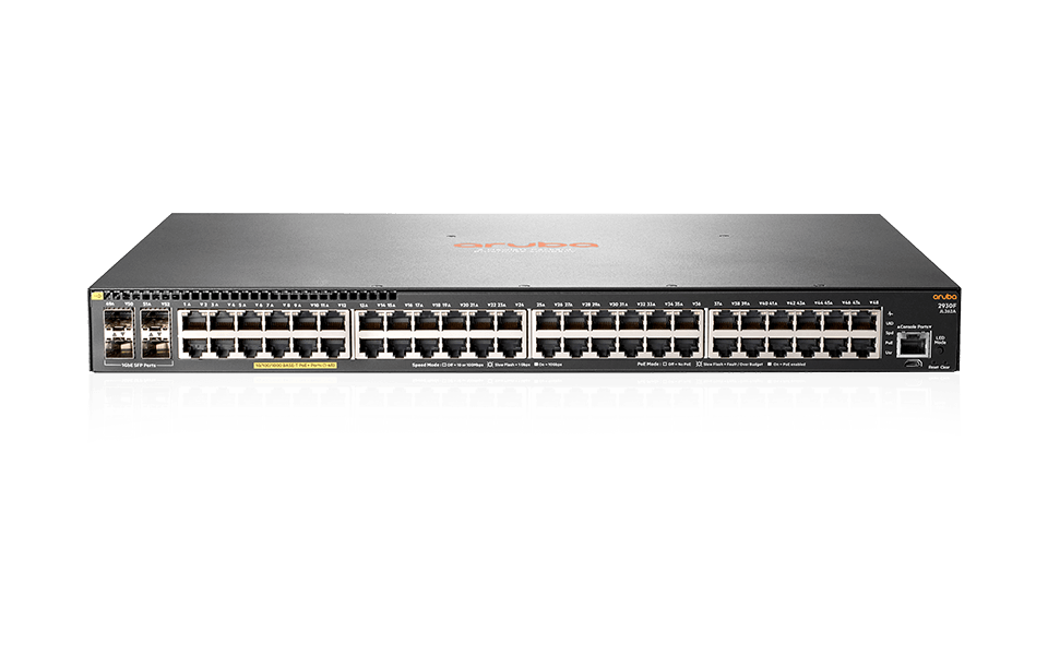 JL262A Switch Aruba 2930F 48 Ports 10/100/1000 PoE+ 370W, 4 SFP Uplink