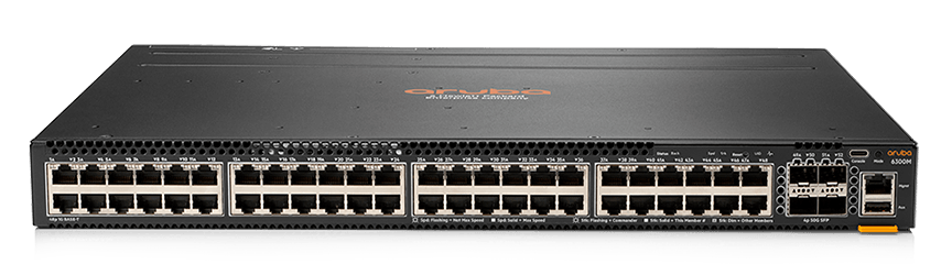 JL762A Aruba 6300M 48 Ports 1GbE and 4-port SFP56 Power-to-Port 2 Fan Trays 1 PSU Bundle