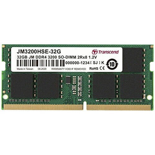 Bộ nhớ trong Ram Transcend JM3200HSE-32G 32GB JM DDR4 3200Mhz SO-DIMM 2Rx8 2Gx8 CL22 1.2V