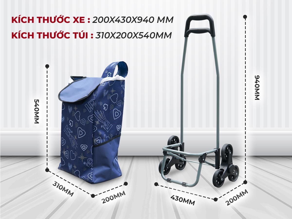 Xe kéo đi chợ leo cầu thang FUJIHOME ST-30D6