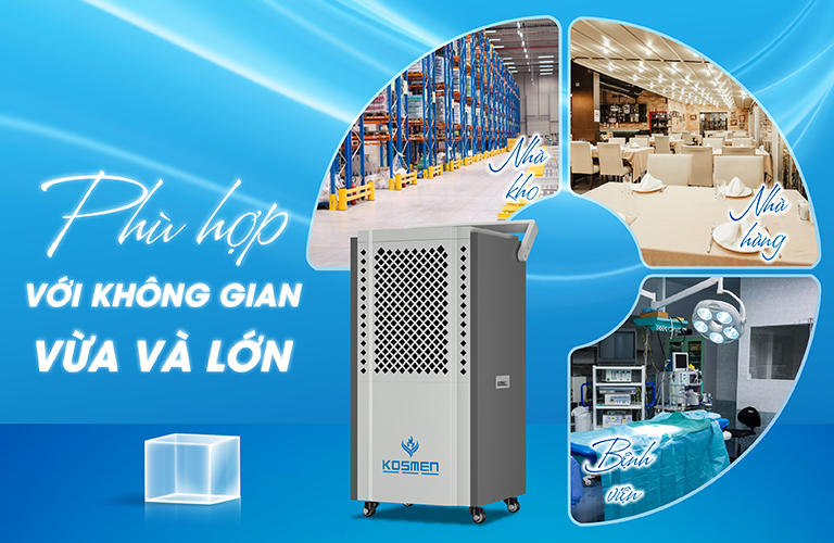 MÁY HÚT ẨM CÔNG NGHIỆP KOSMEN KM-150S (Phù hợp không gian 120 - 200m2)