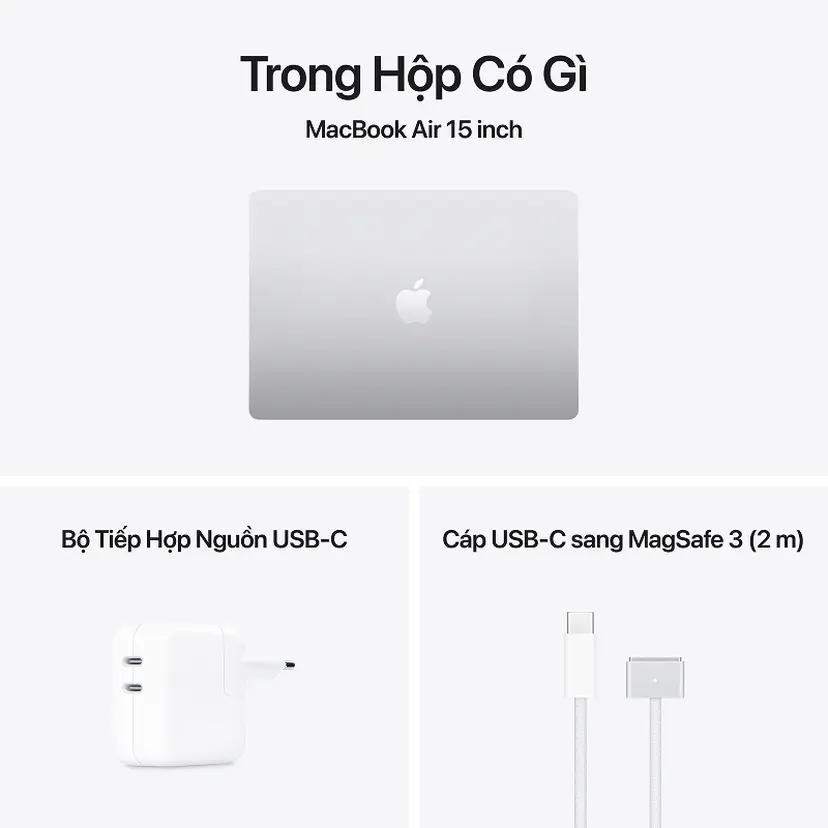 MacBook Air 15.3 Inch Chip M5 (16GB/1TB SSD) A3448/BẠC (SILVER) (MDVA4SA/A)