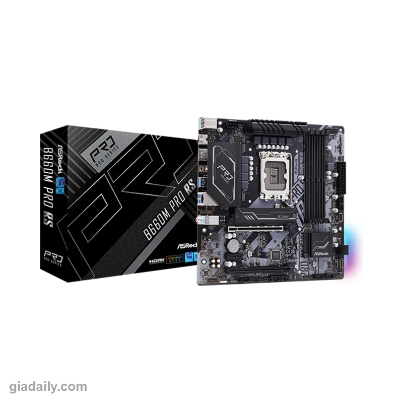 Mainboard ASRock B660M Pro RS (Intel B660, Socket LGA1700, Micro-ATX, DDR4) - Giá Đại Lý
