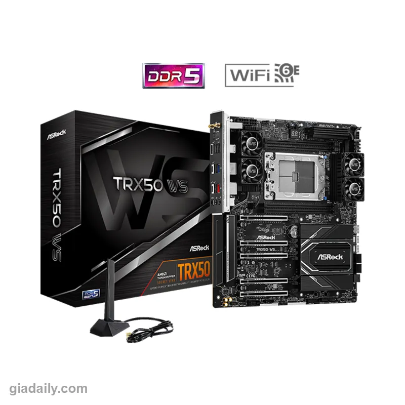 Mainboard ASRock TRX50 WS (AMD TRX50, Socket sTR5, EATX, 4 khe DDR5 ECC RDIMM) - Giá Đại Lý
