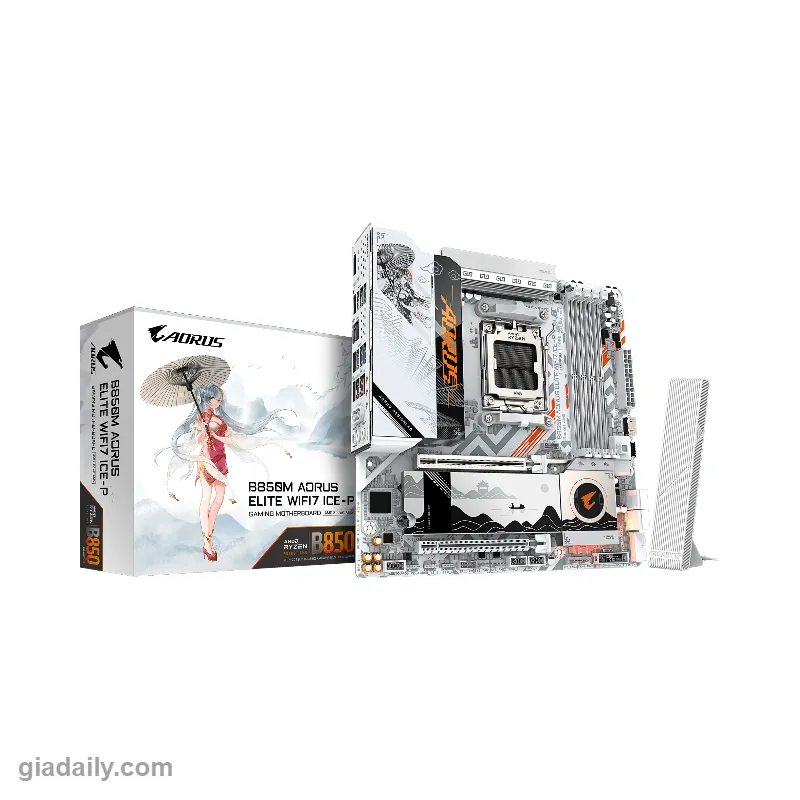 Mainboard Gigabyte B850M AORUS ELITE WIFI7 ICE-P DDR5 (AM5, Micro-ATX, Trắng) - Giá Đại Lý