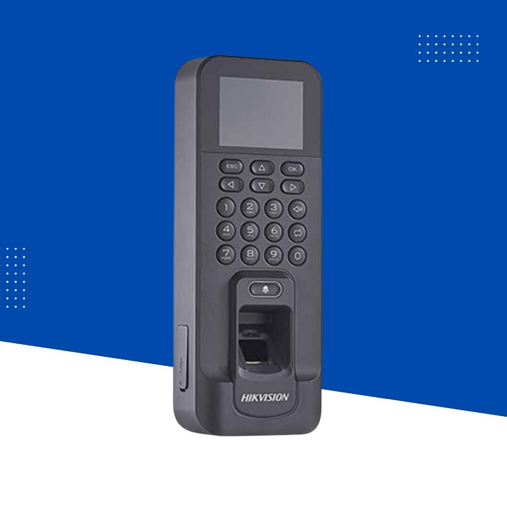 Máy chấm công, kiểm soát cửa bằng dấu vân tay. Model: DS-K1T804BF. NSX: HIKVision. Mới 100%