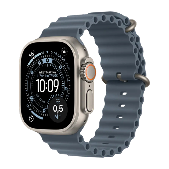 Apple Watch Ultra 3 GPS + Cellular 49mm Natural Titanium Blue Ocean Band MEWH4SA/A – Đồng Hồ Thông Minh Cao Cấp Chính Hãng Apple